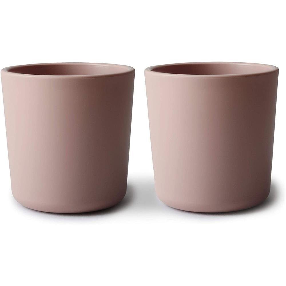 Mushie Kinderbecher 2er Set Trinkbecher Blush Rosa, 200 ml Kunststoff BPA-frei Trinkbecher
