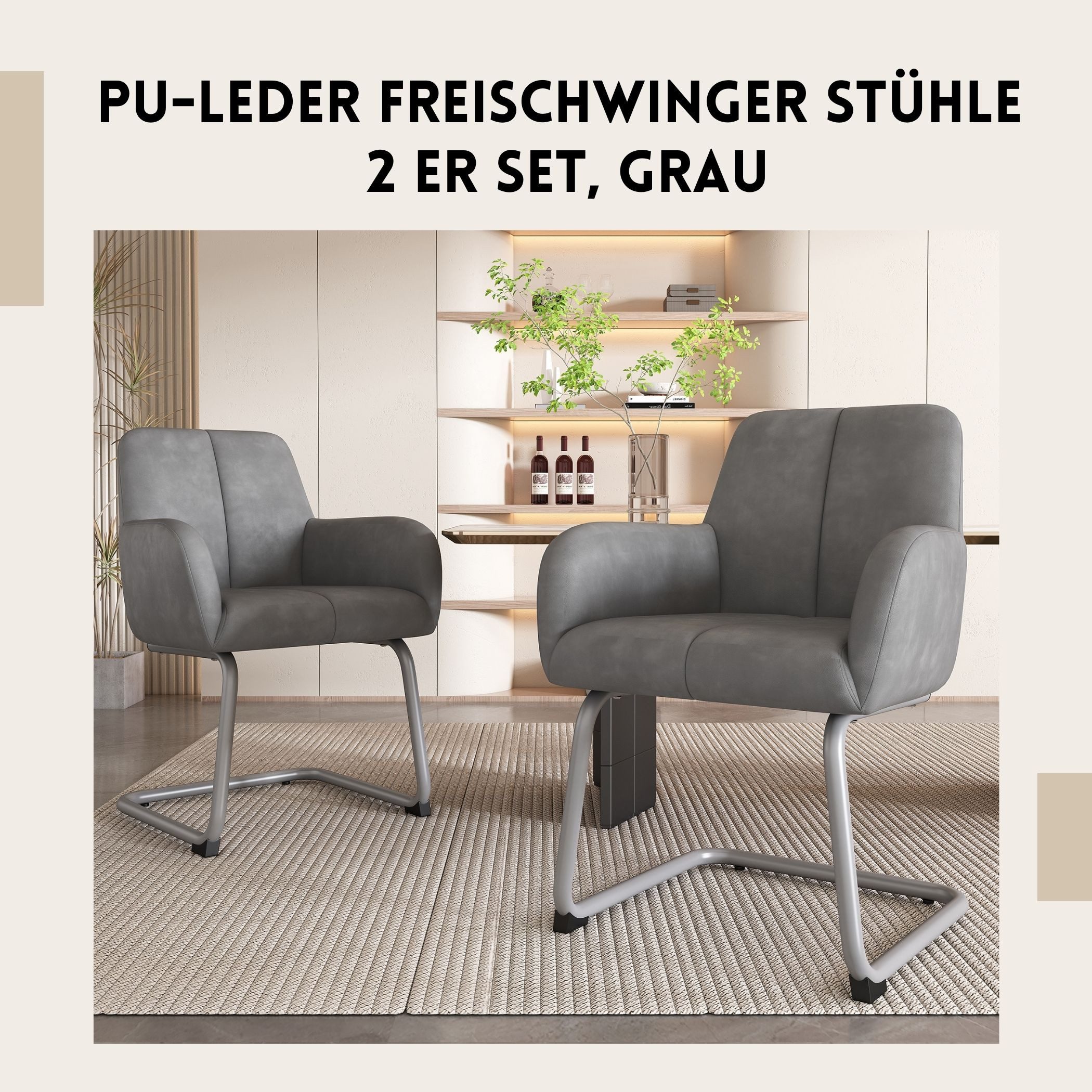 SeedWave Freischwinger PU-Leder Freischwinger Stühle mit günstig online kaufen