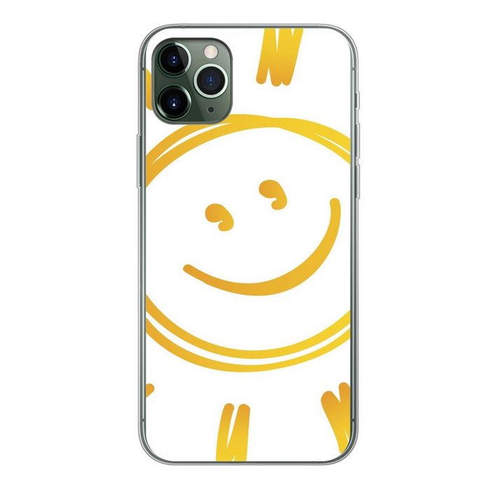 MuchoWow Handyhülle Illustration einer lächelnden Sonne Handyhülle Apple iPhone 11 Pro Max Smartphone-Bumper Print Handy