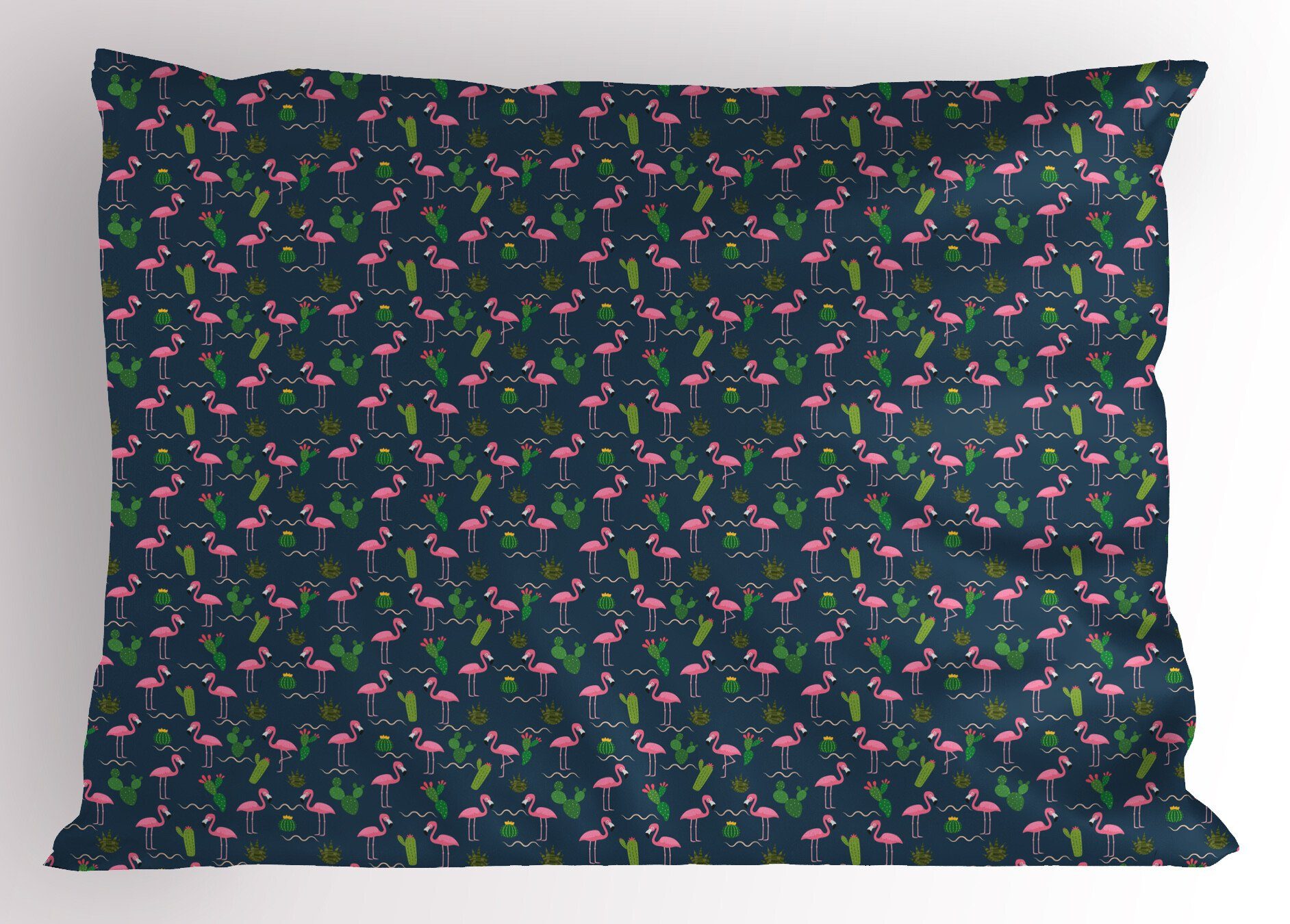 Flamingo-Muster Dekorativer Size Stück), Gedruckter Kissenbezug, (1 Abakuhaus Kissenbezüge King Standard Dunkelpink Cactus
