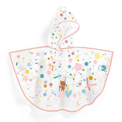 DJECO Regenponcho Regencape mit Kapuze für Kinder von 3-5 Jahren