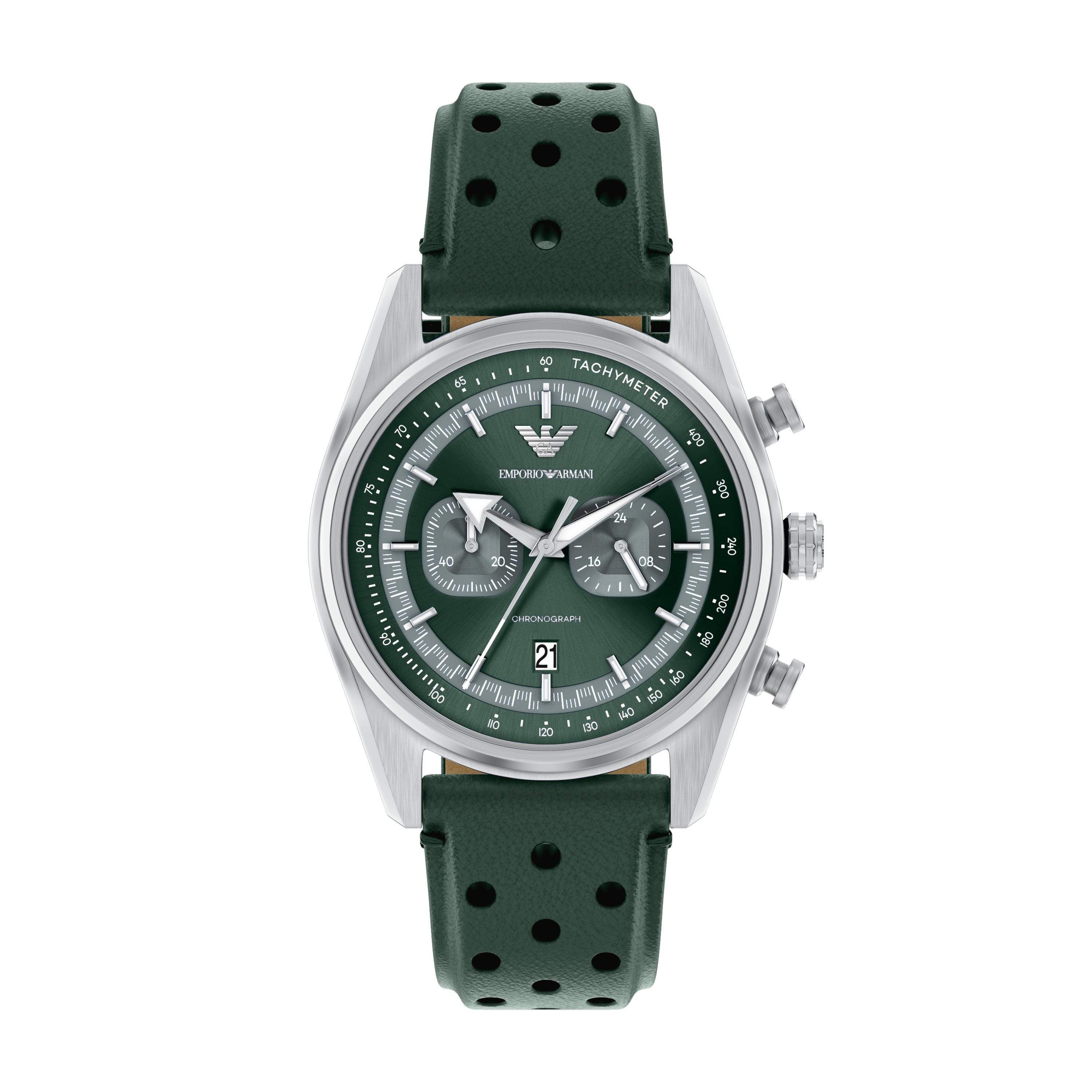 Emporio Armani Chronograph AR11782, Quarzuhr, Armbanduhr, Herrenuhr, Lederarmband, analog, Tag