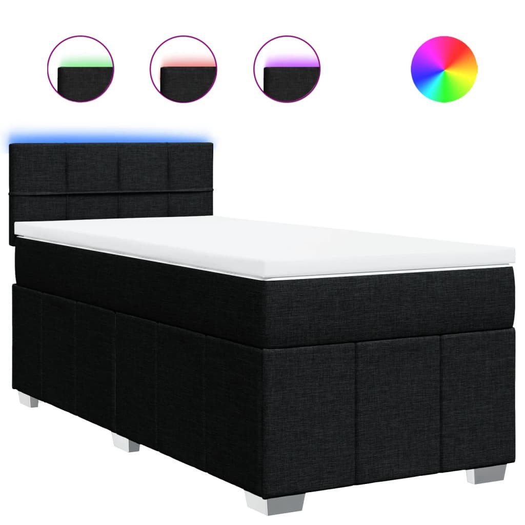 vidaXL Bett Boxspringbett mit Matratze Schwarz günstig online kaufen