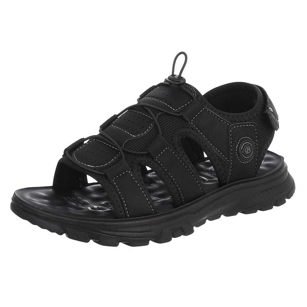 Coolwalk Herren Sandalen-Slipper sportlich mit Schnellverschluss Sandale (91917991) Flach Sandalen in Schwarz