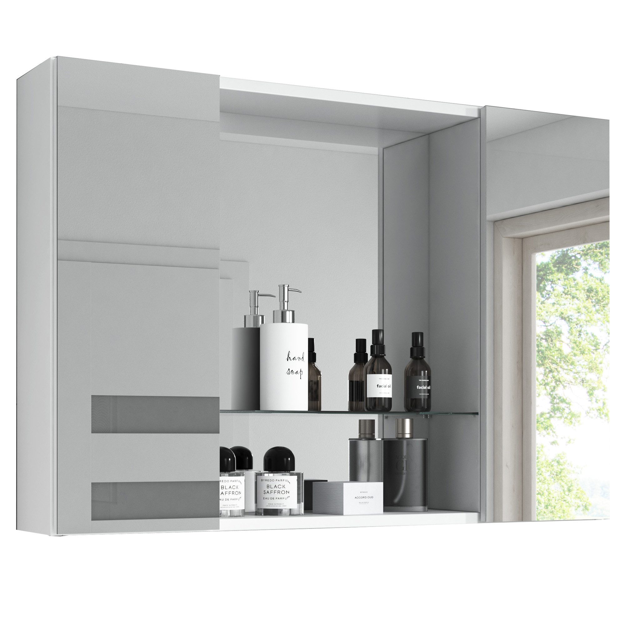 inter Badezimmerspiegelschrank Spiegelschrank Debby weiß 85cm (Spiegelschra günstig online kaufen