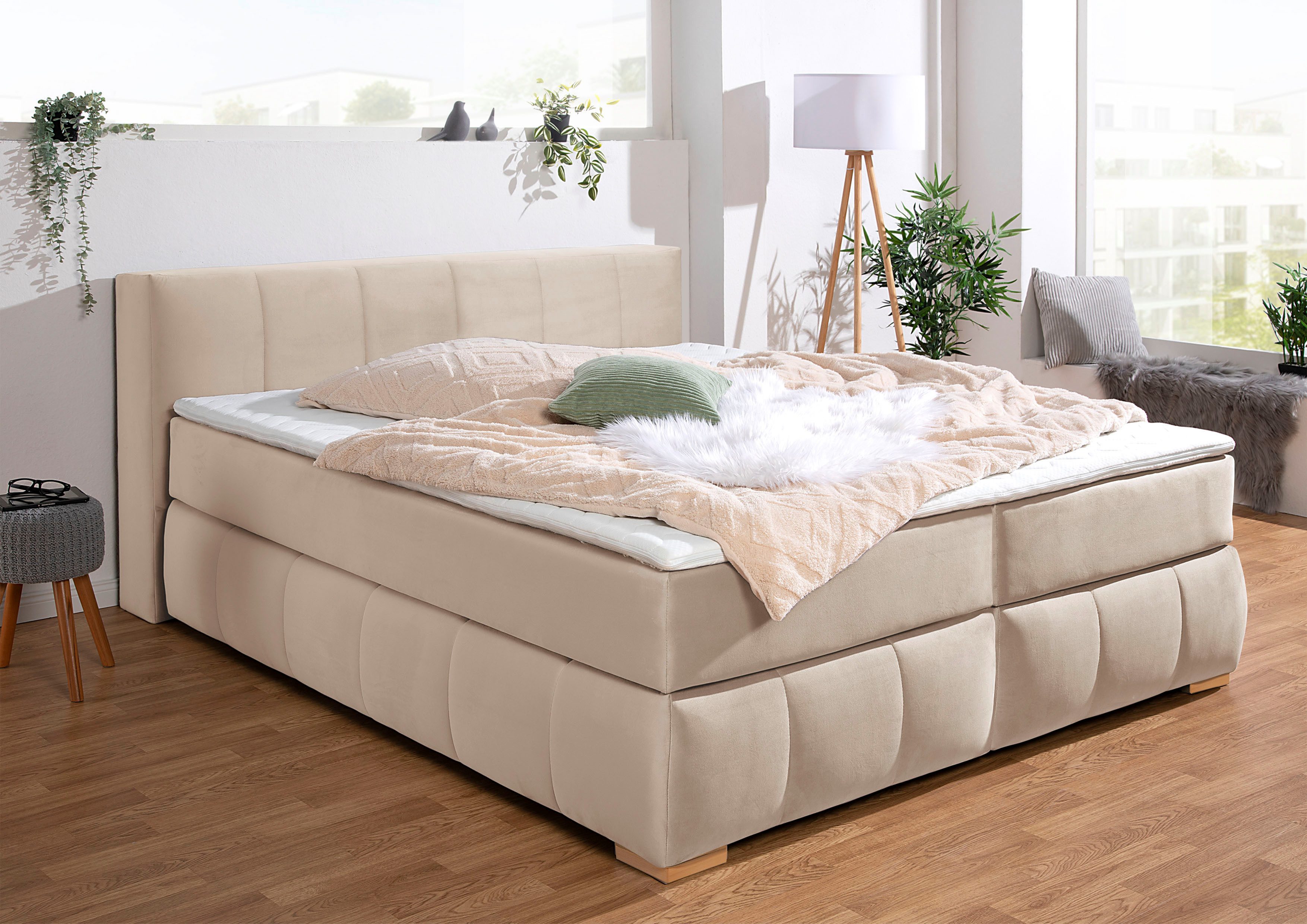 Home affaire Boxspringbett "Chelles" inkl. Kaltschaumtopper, in 5 Breiten u günstig online kaufen