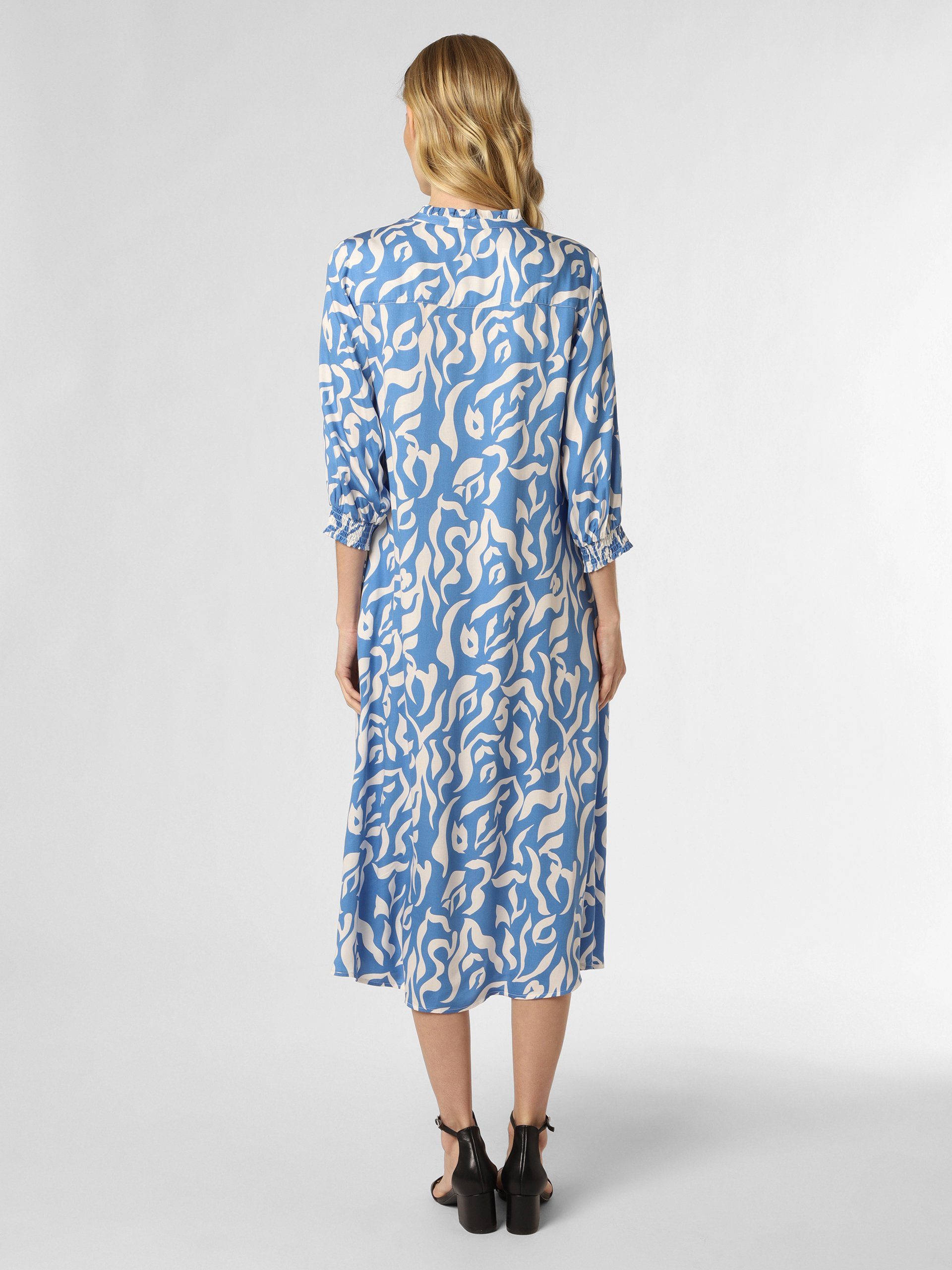 Apriori A-Linien-Kleid ecru blau