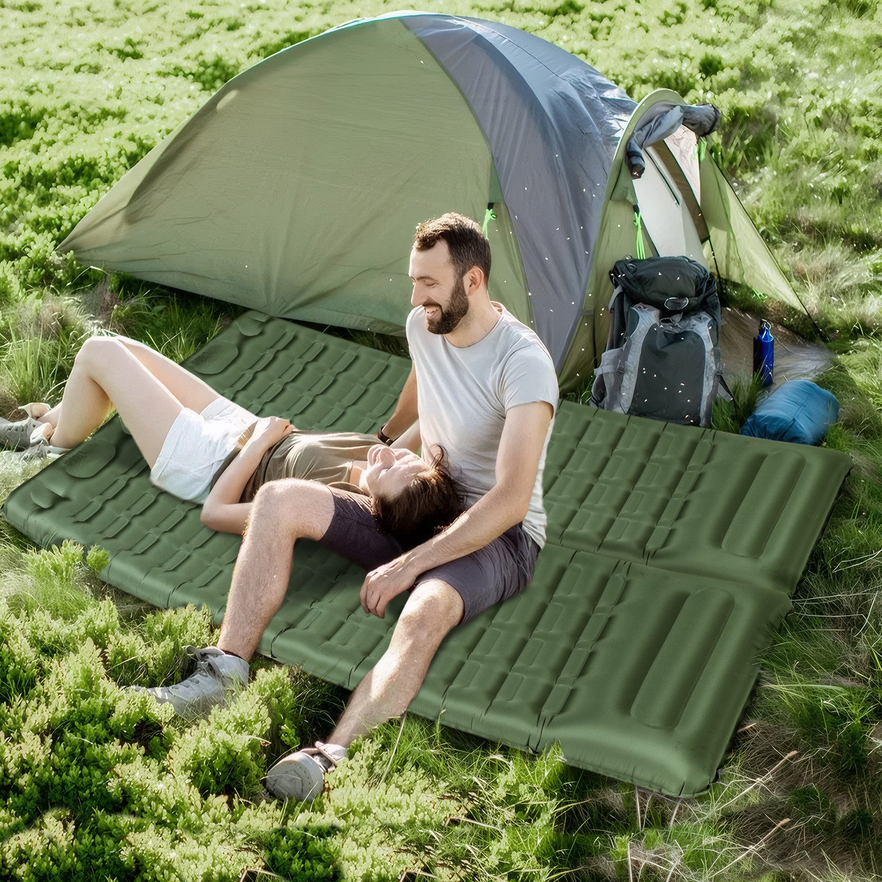 CALIYO Isomatte Outdoor Isomatte Selbstaufblasend, 12CM Aufblasbare Matratz günstig online kaufen