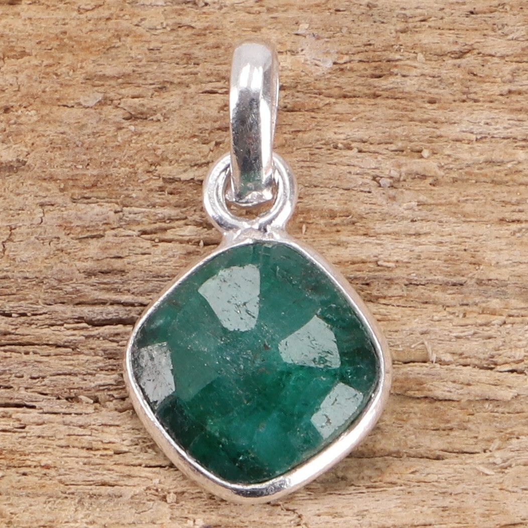 Guru-Shop Kettenanhänger Zierlicher Silber Anhänger mit geschliffenem..