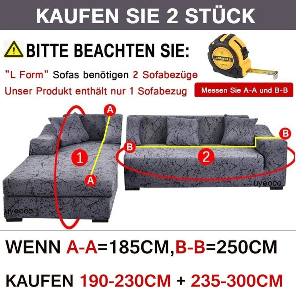 BESTER UE Stock, L-förmiges Couchbezüg, Stretch 145x185cm Schonbezug für *** PREIS Sofabezug Ecksofa ***