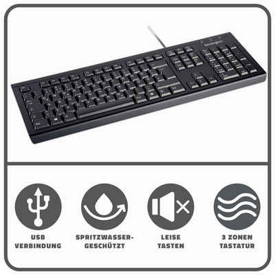 KENSINGTON »USB Keyboard« PC-Tastatur (QWERTZ Computer Tastatur mit Nummernblock)