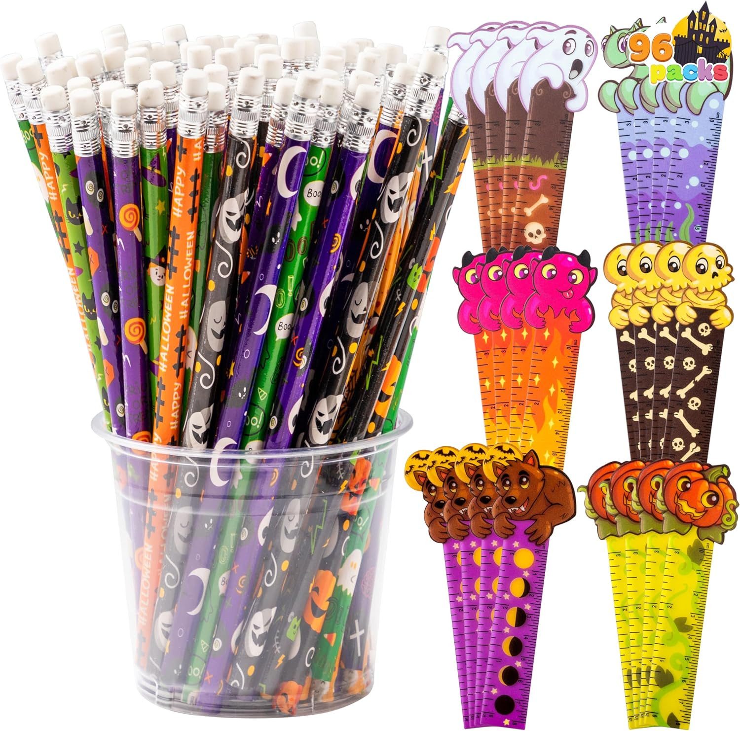JOYIN Bleistift JOYIN 96-tlg. Halloween Set: 48 Bleistifte + 48 Lesezeichen