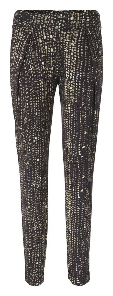 FUNKY BUDDHA Destroyed-Jeans modische Damen Boyfriend-Hose mit Fransen Schwarz