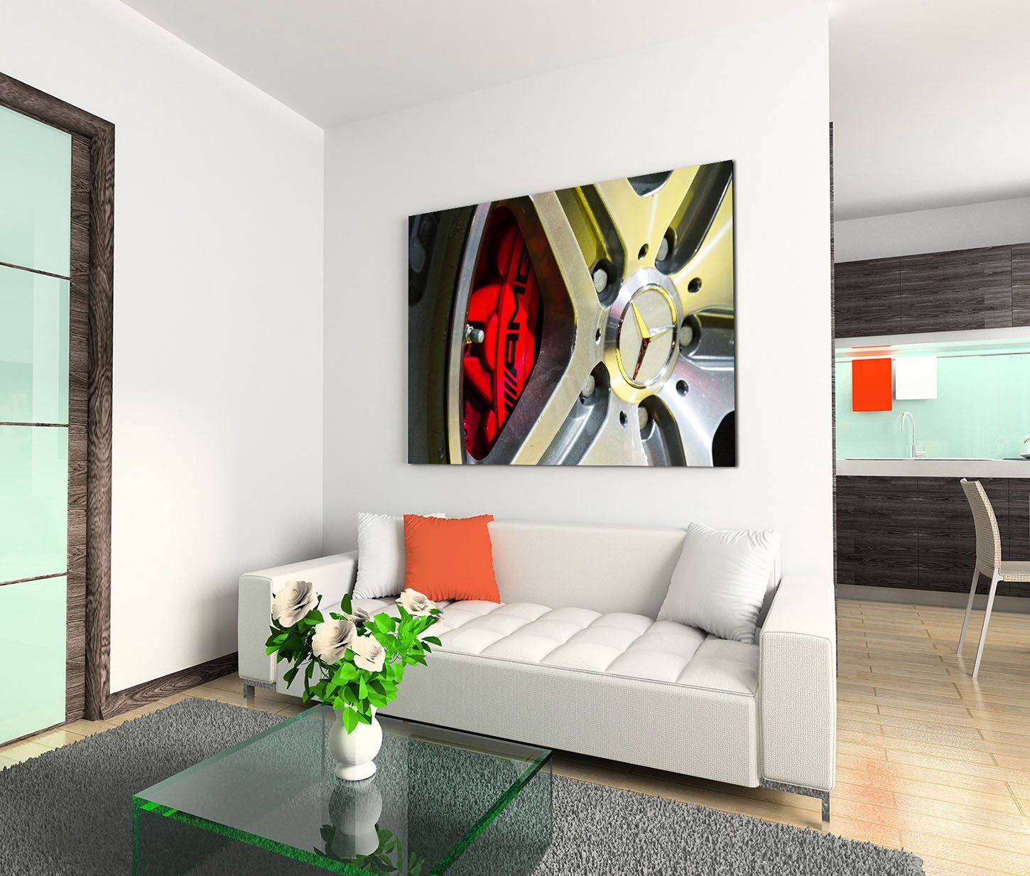 Sinus Art Leinwandbild 120x80cm Wandbild Mercedes günstig online kaufen