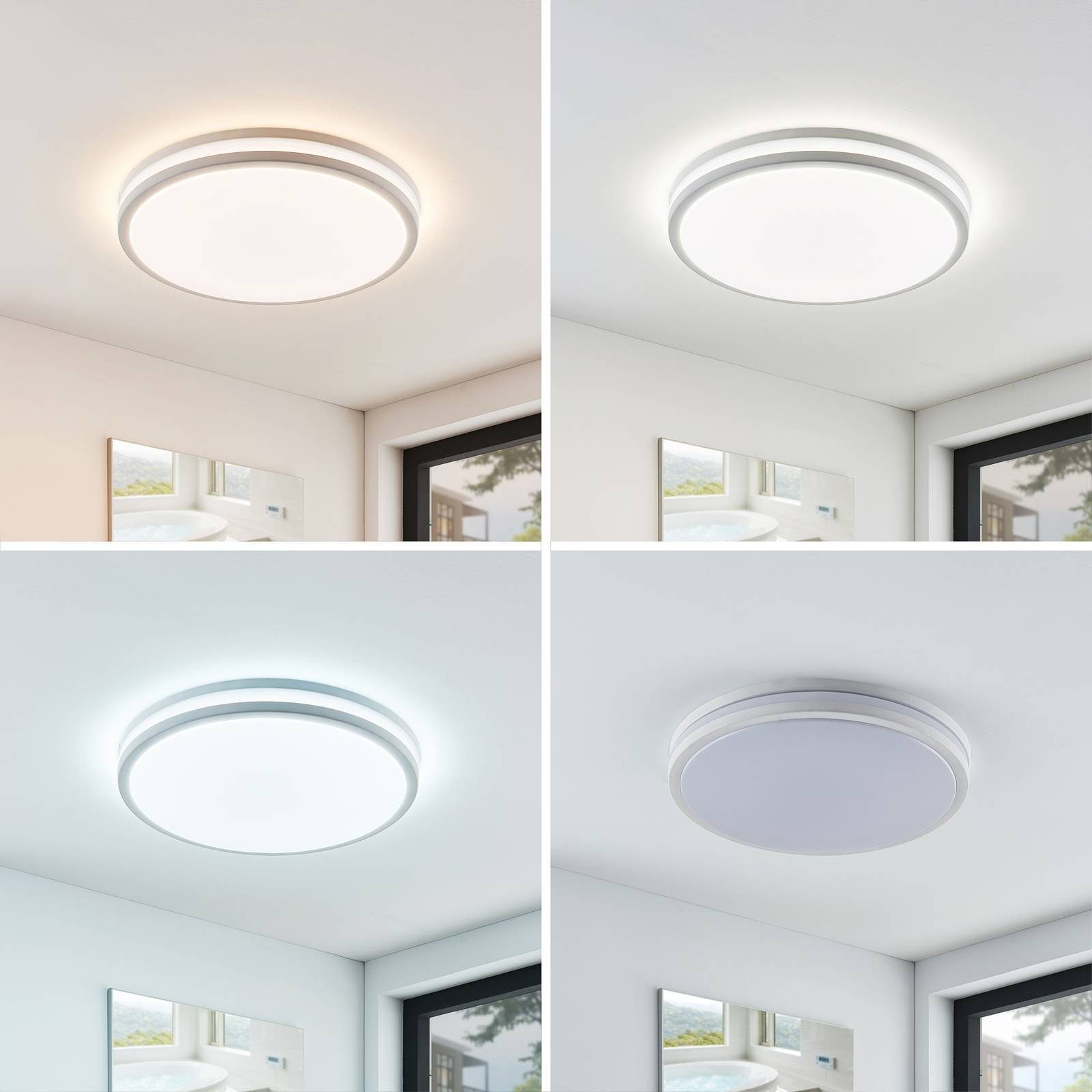 Lindby LED Deckenleuchte dimmbar, / Farbwechsel fest 1 tageslicht, LED-Leuchtmittel weiß, Modern, Acryl, Metall, flammig, inkl. warmweiß verbaut, Arnim