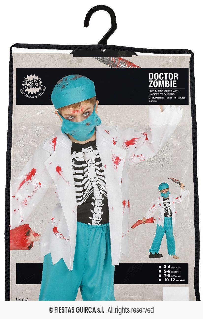 Fiestas Guirca Zombie-Kostüm Kostüm Kid Zombie Chirurg 10-12J.