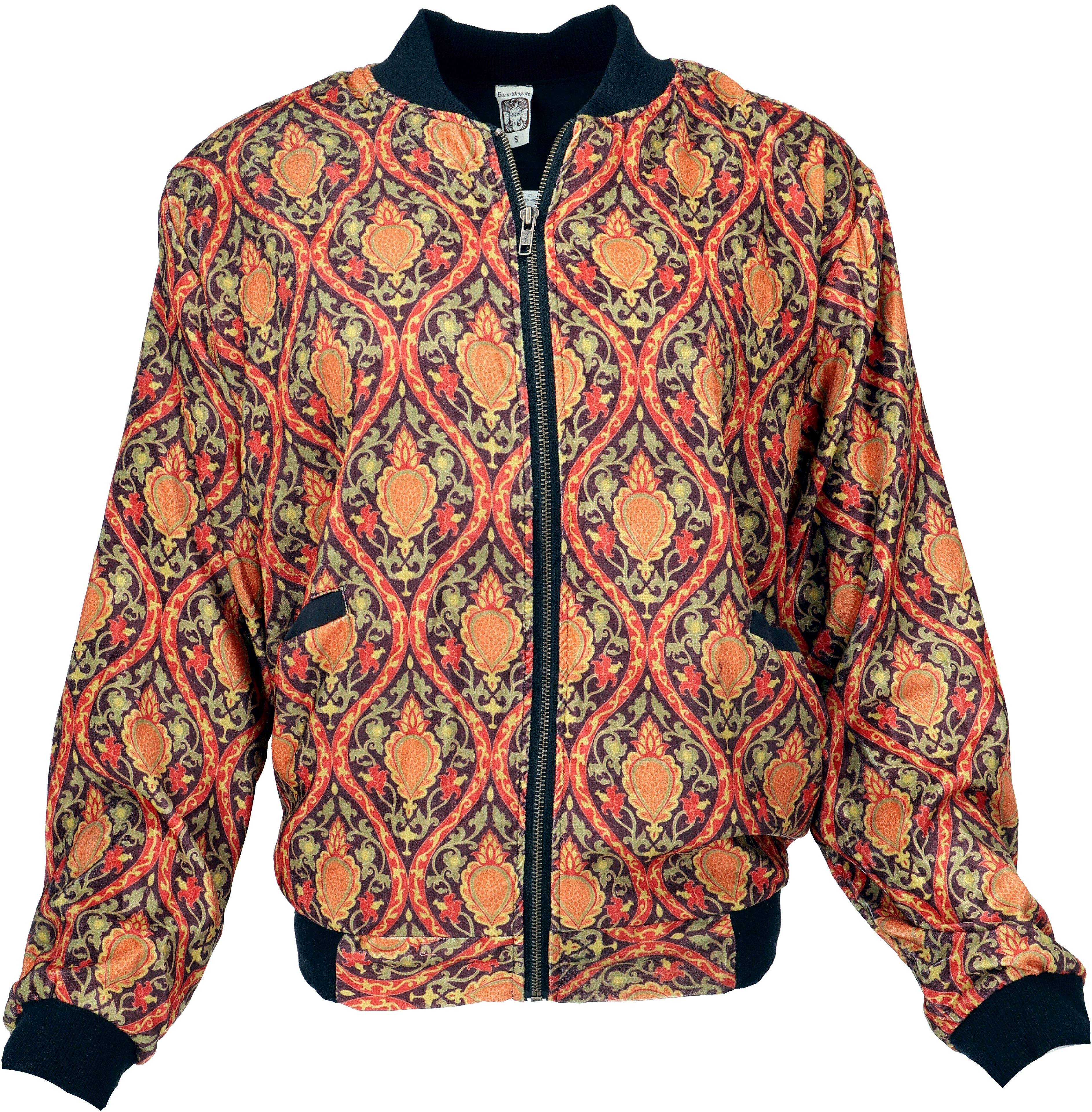 Guru-Shop Langjacke Boho Style Bomberjacke, Samtjacke günstig online kaufen