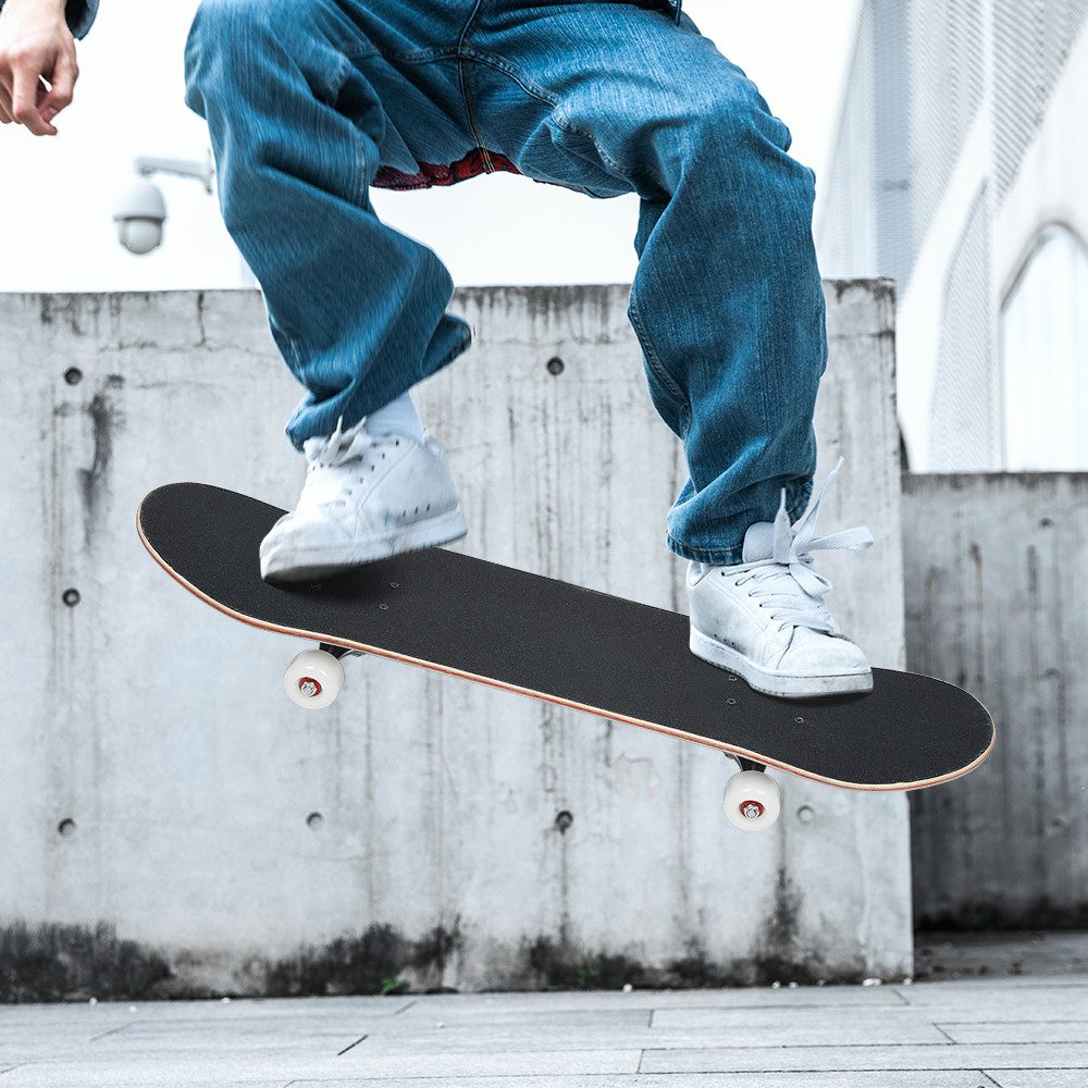 JEOBEST Skateboard Komplette Skateboard 80x20cm, PU Räder, Geburtstagsgeschenk für Teenager und Erwachsene