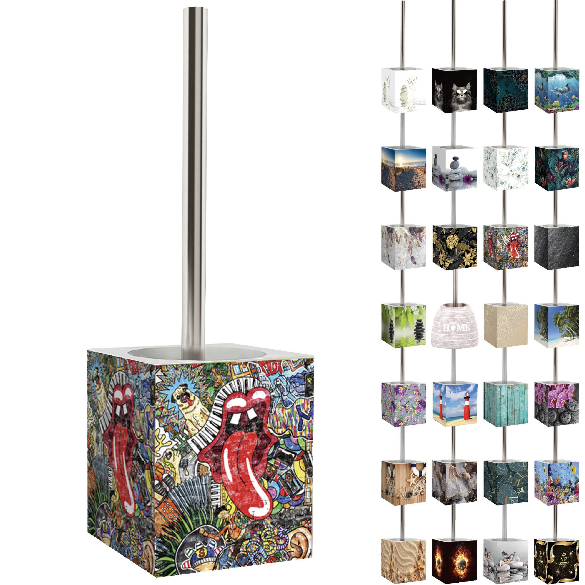 Sanilo WC-Reinigungsbürste mit Motiv, viele schöne WC Чистить zur Auswahl, Klobürste mit auswechselbarem Чиститьkopf, modern & stylish