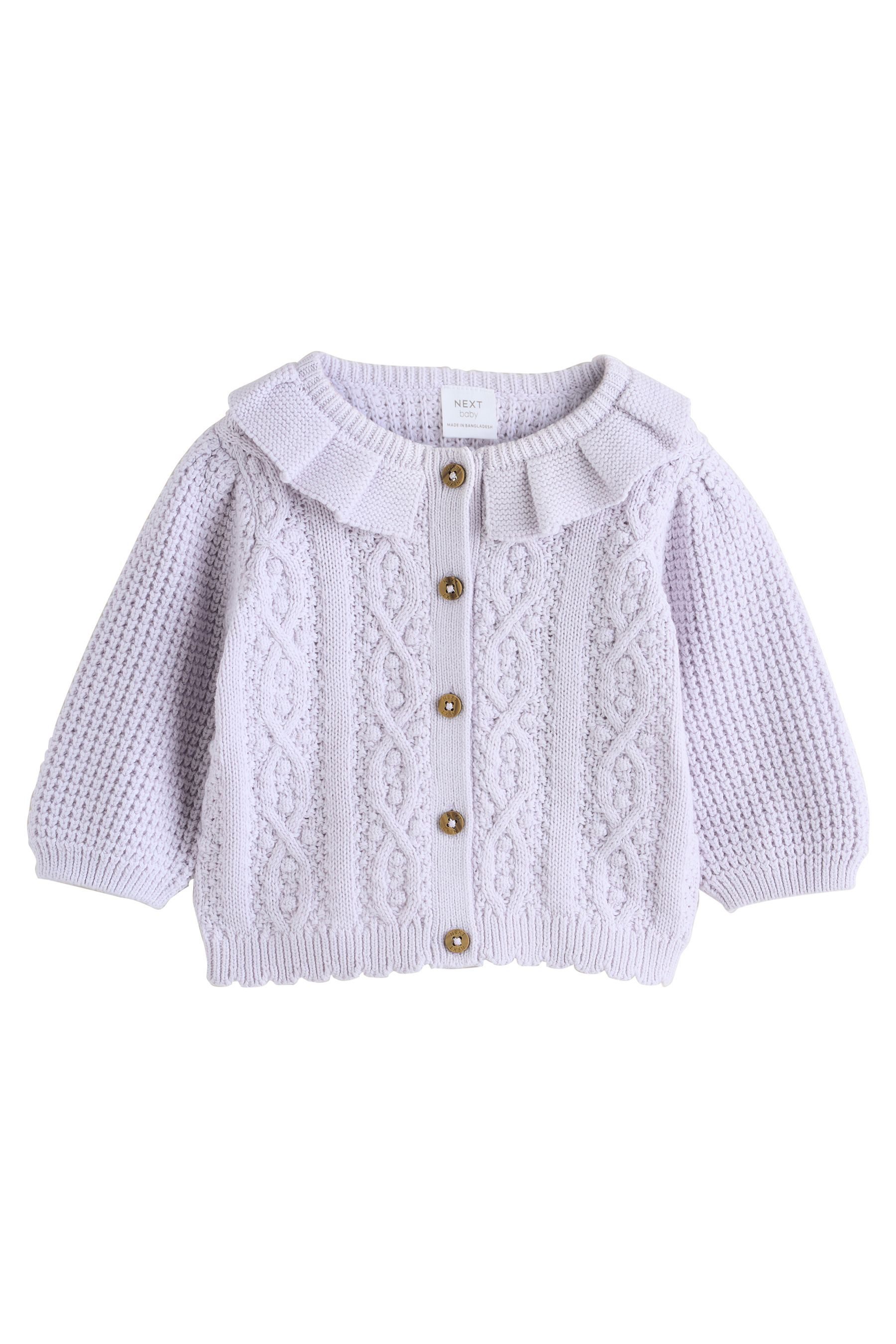 Strickjacke Baby Strickjacke mit Rüschenkragen