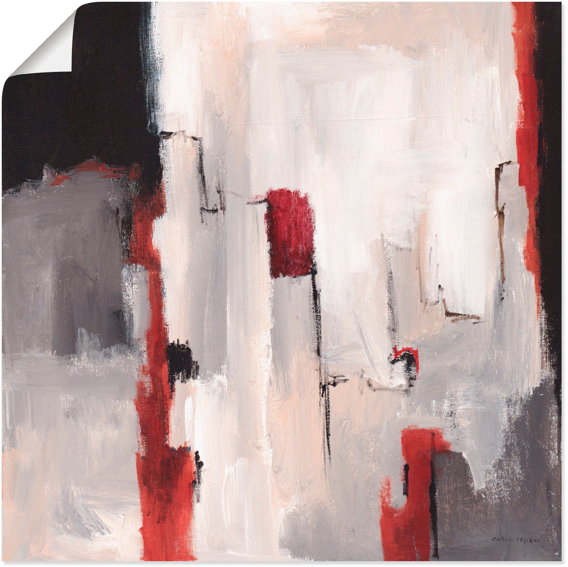 Artland Wandbild Rot an Grau II, günstig online kaufen