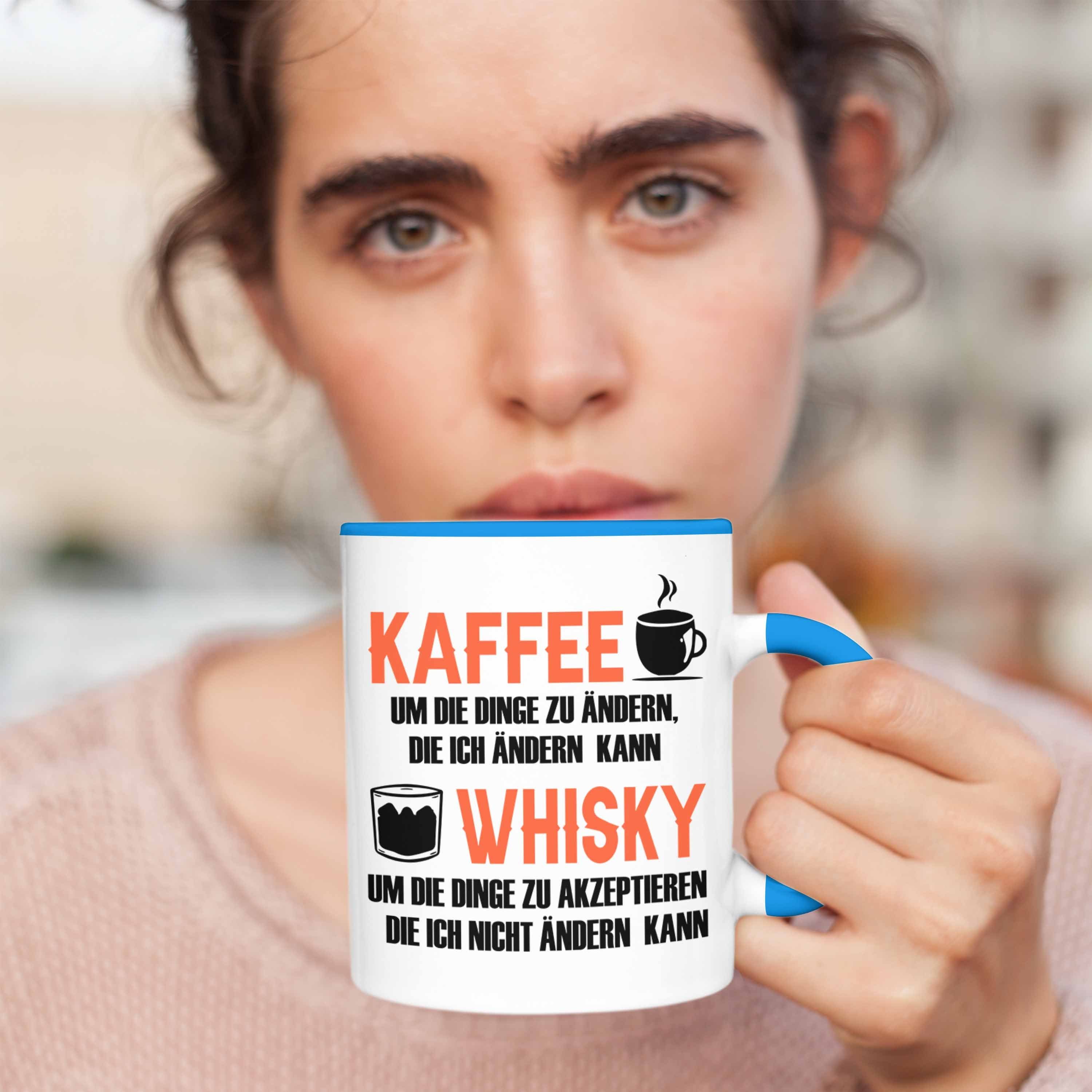 Kaffee Blau Tasse Whiskey tasse Geschenk Trinker Trendation Liebhaber Whisky Geschenkidee