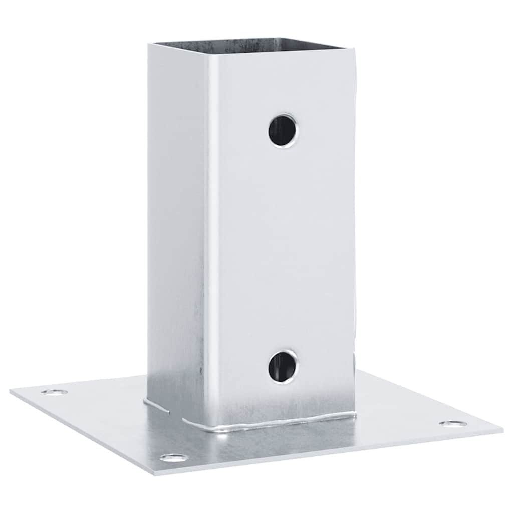 vidaXL Pfostenträger, Pfostenträger Quadratisch 4Stk. Silber 61x61mm Verzinkter Stahl