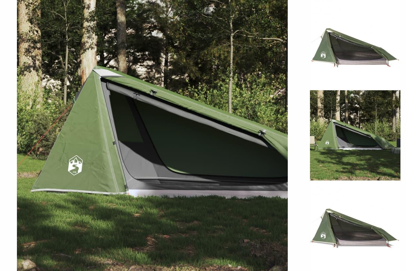 vidaXL Wurfzelt Zelt Campingzelt Tunnelzelt 1 Person Grün Wasserdicht