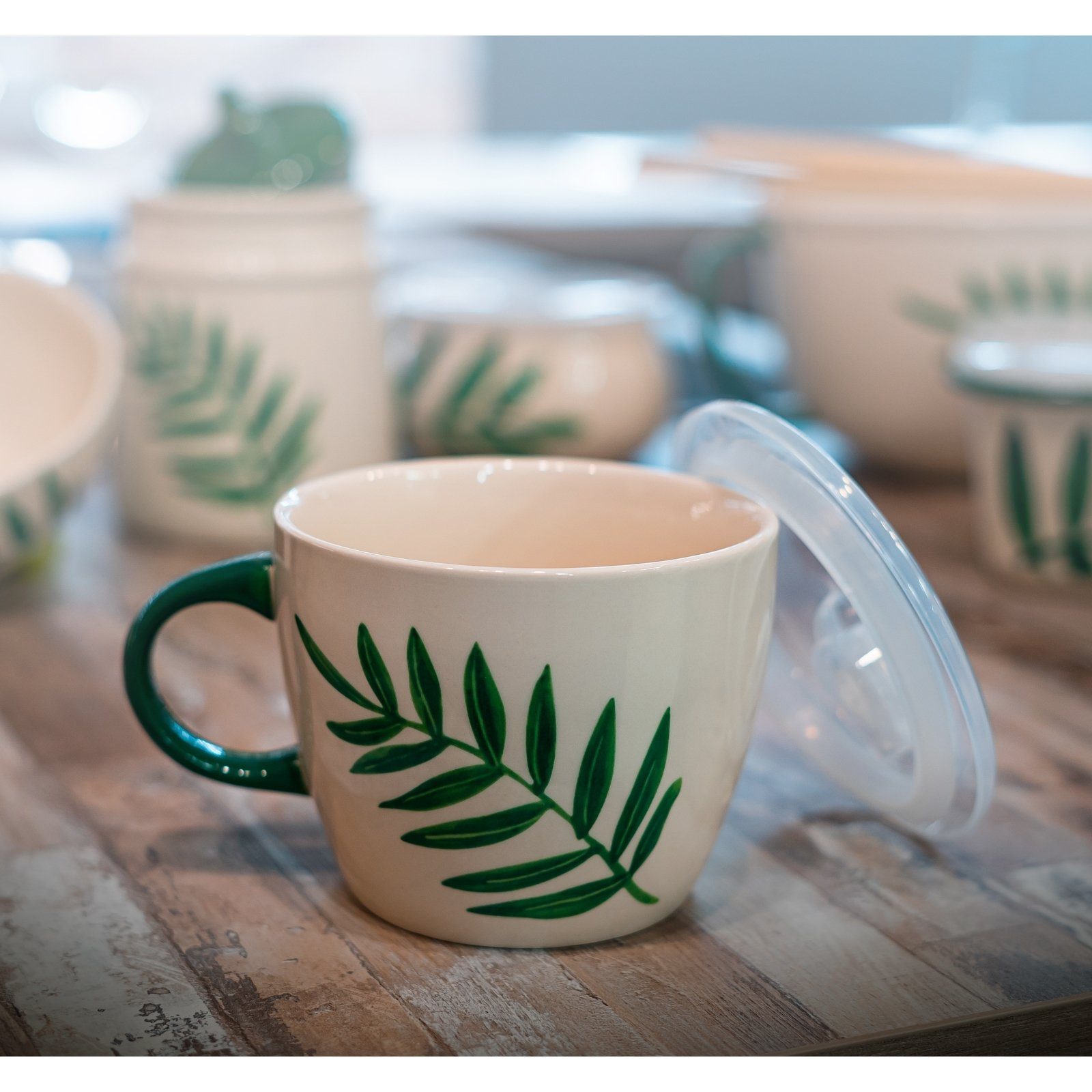 Jaamyears Keramik Suppenschüssel 650ml Mit Griffen - Mikrowellengeeignet