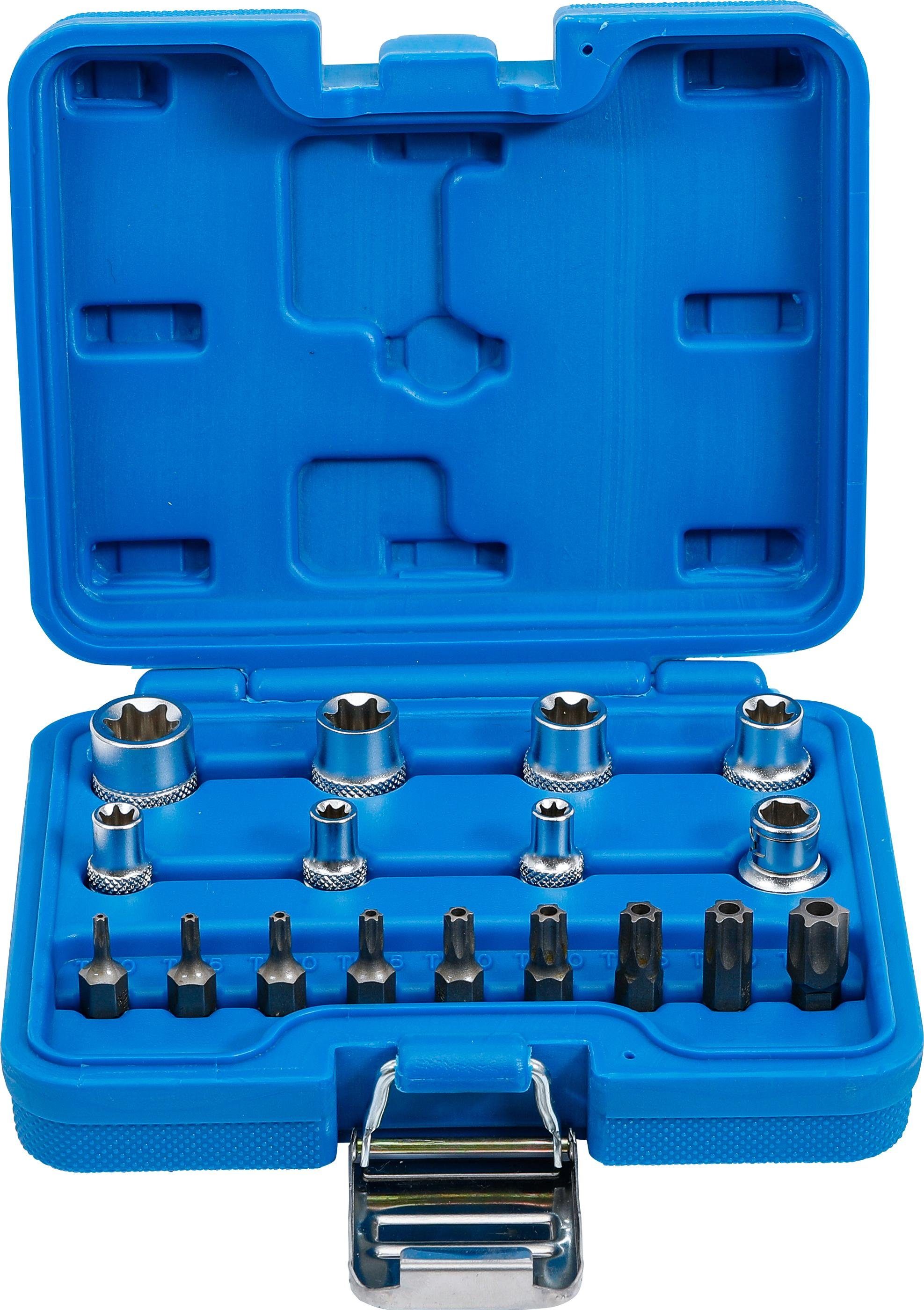 BGS technic Bit-Set Bit- und Steckschlüssel-Satz, E-Profil / T-Profil (für Torx), 17-tlg.