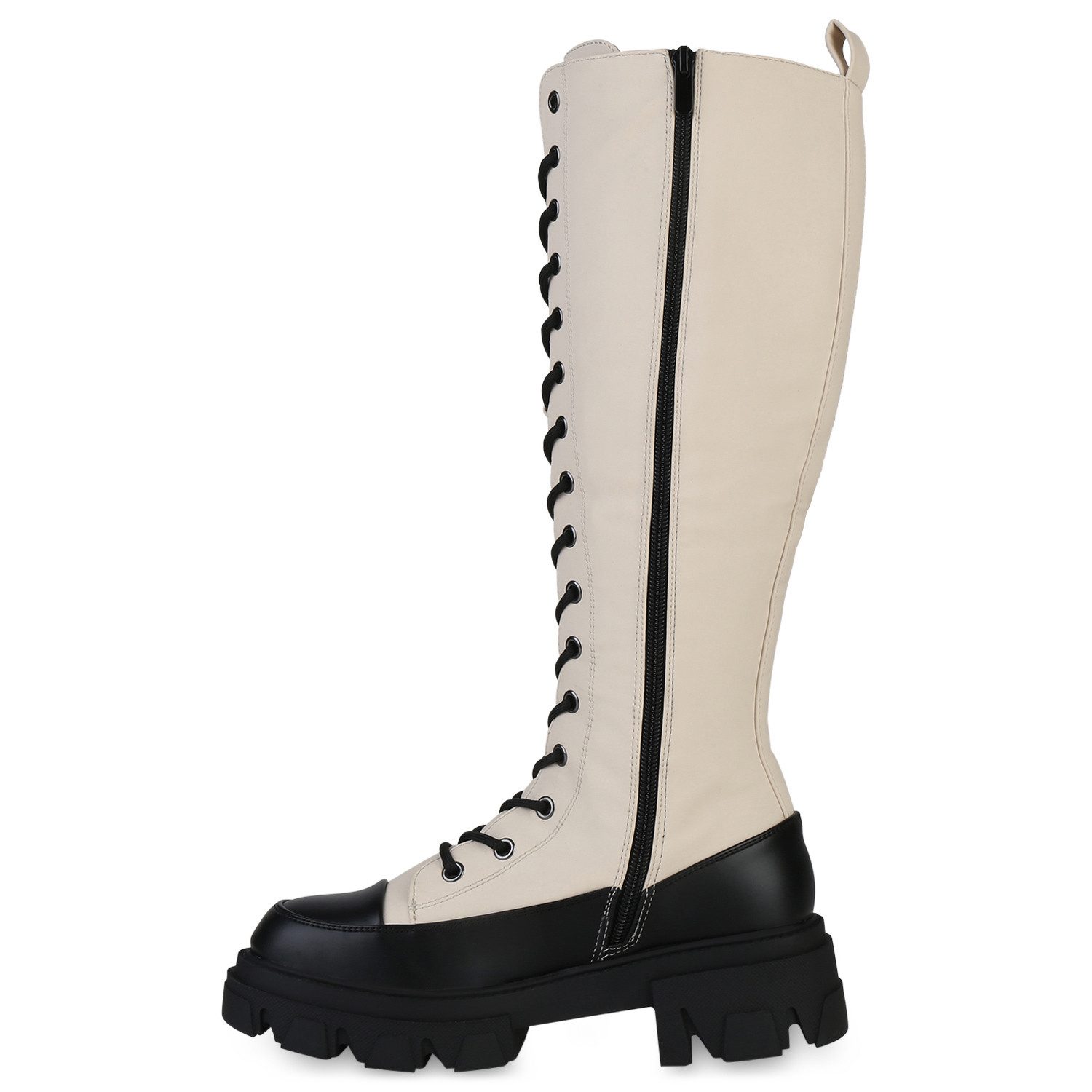 VAN HILL 839452 Plateaustiefel Damen Leicht Gefüttert Plateaustiefel Stiefe günstig online kaufen