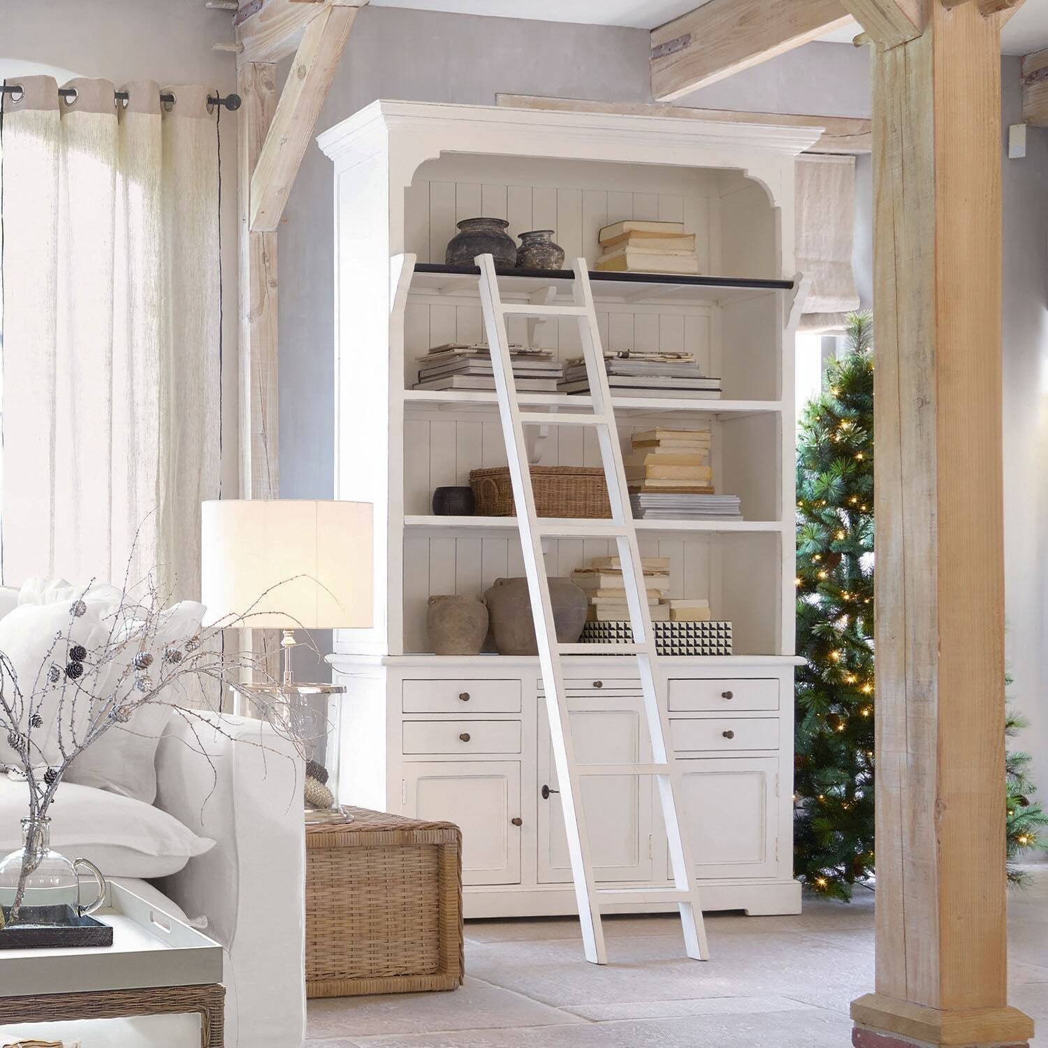 Mirabeau Buffet Landhaus Schrank Monts mit Leiter & Vitrinen-Element (Regal günstig online kaufen