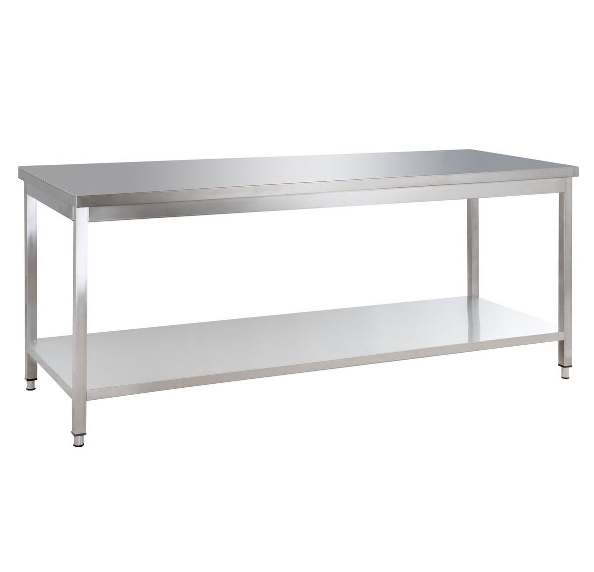GastroHero Arbeitstisch Edelstahl Arbeitstisch 160 x 60 x 85 cm mit Grundboden