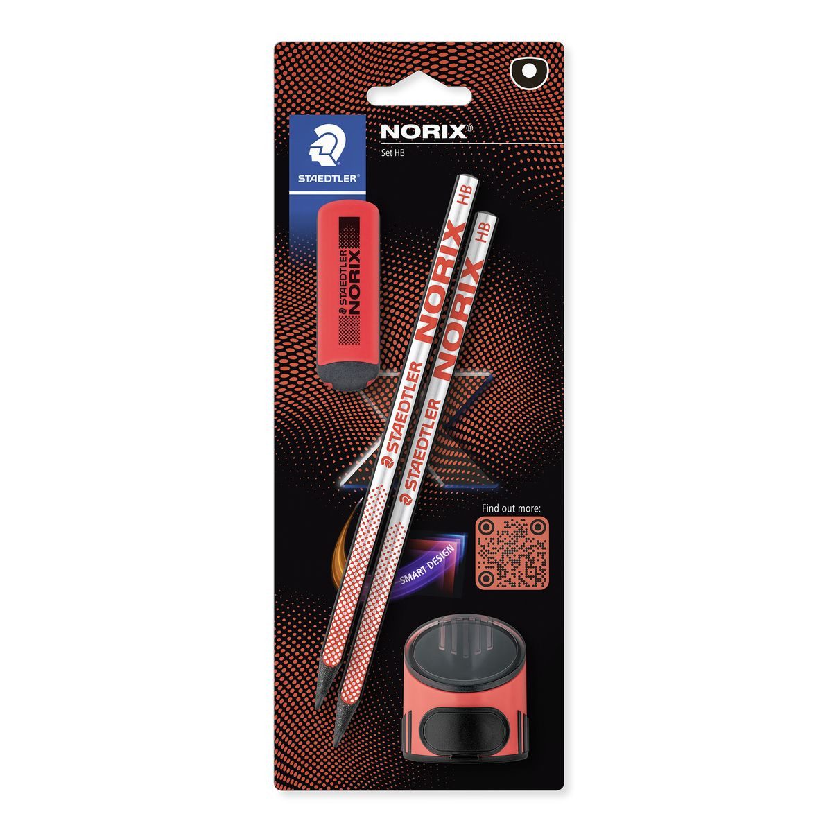 STAEDTLER Bleistift STAEDTLER Bleistift Set Norix HB mit Spitzdose und Radierer rot/schwar