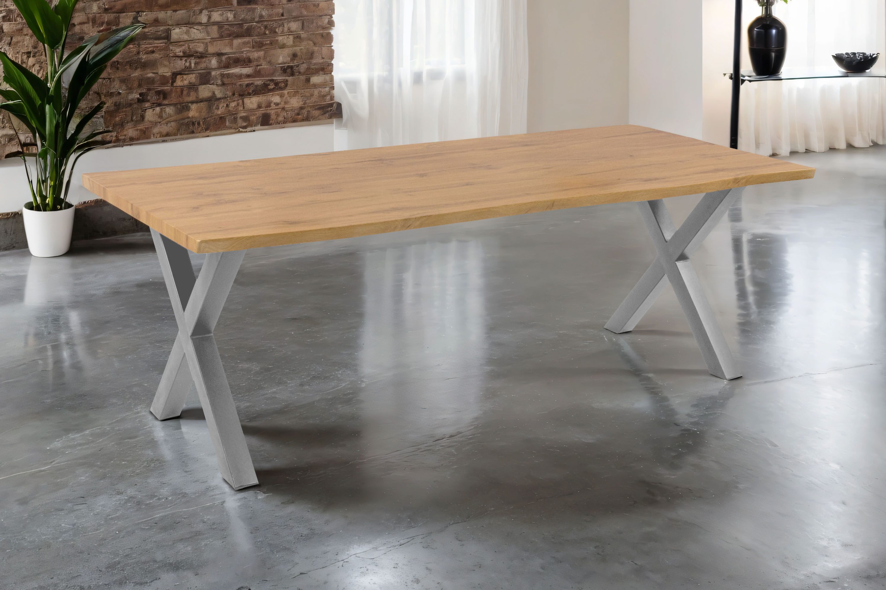 SAM® Esstisch Thori, verschiedene Holz-Optiken, X-Metallgestell, günstig online kaufen