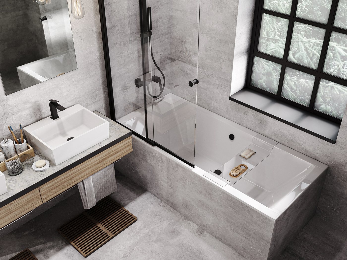 Thumbnail - KOLMAN Badewanne Rechteck Quadro Slim 175x80, Ablaufgarnitur & Füße GRATIS