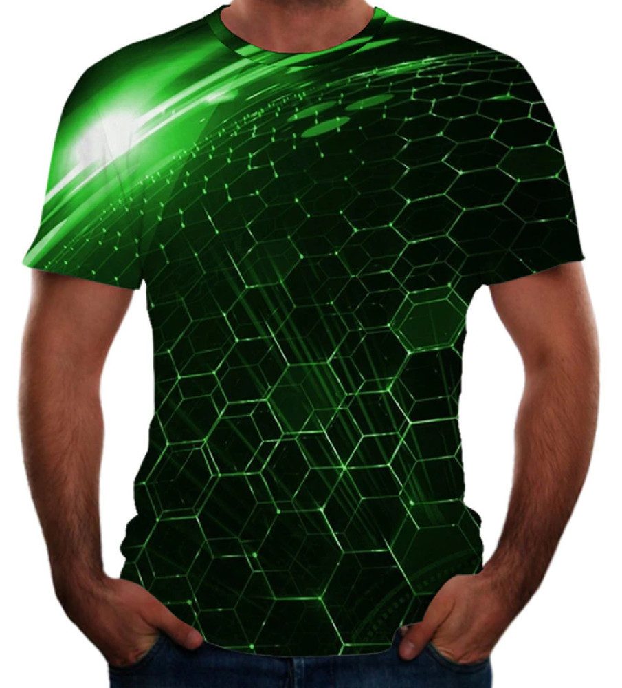 T-Shirt 3D-Druck T-Shirt (Unisex/rundhals) - Atmungsaktiv - Sport+Freizeit