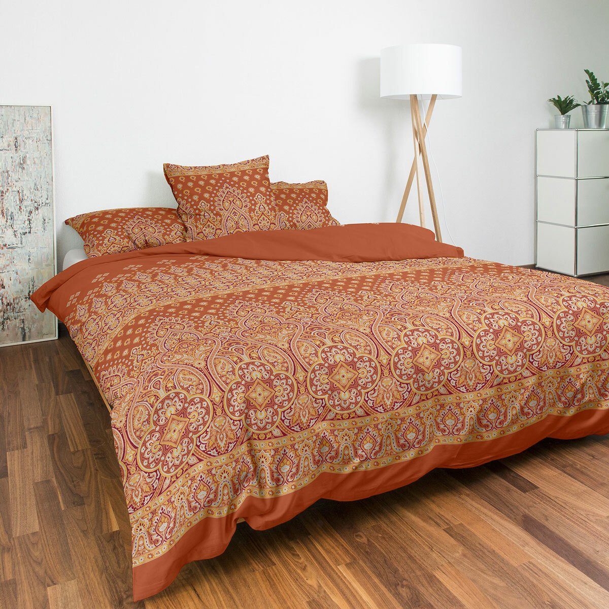 TRAUMSCHLAF Bettwäsche Ajala kupfer, Biber, 2 teilig, warme Biber Qualität