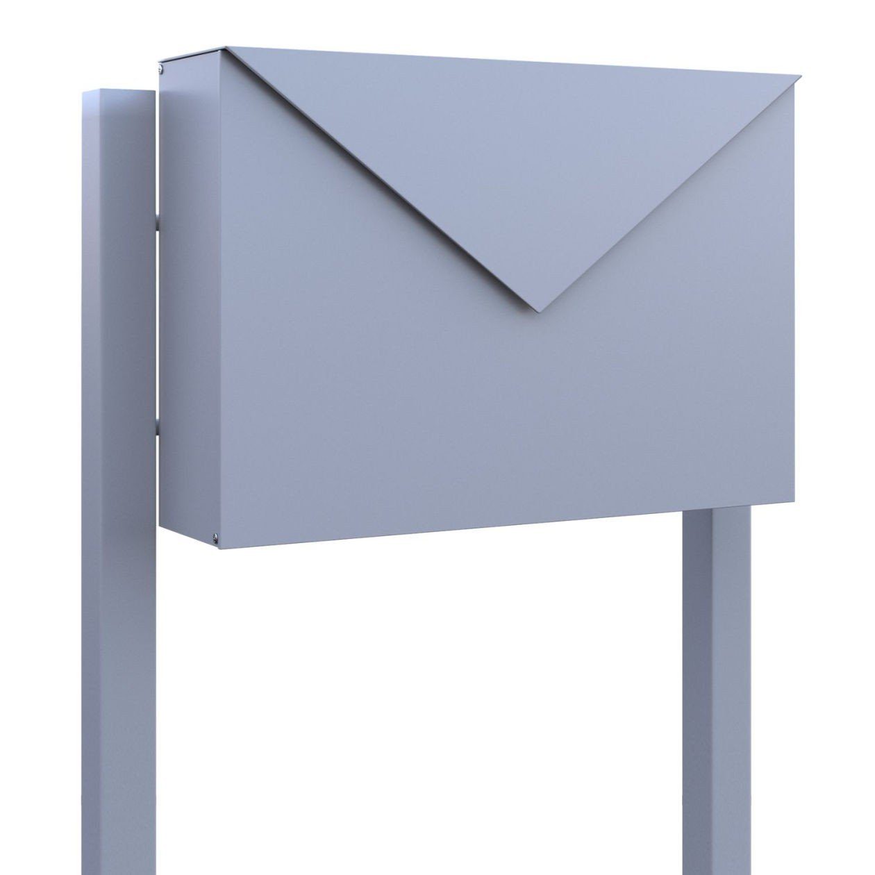 Bravios Briefkasten Standbriefkasten Letter Grau Metallic