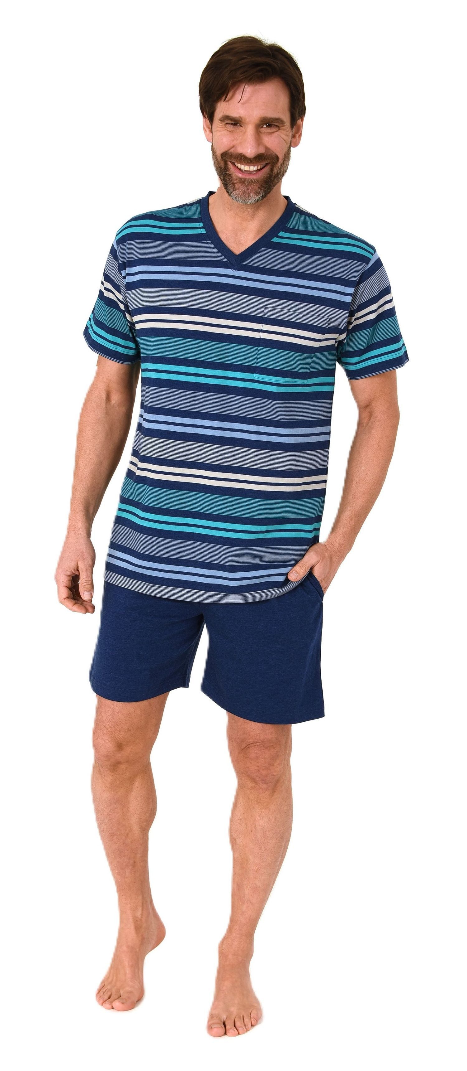 Normann Pyjama Herren kurzarm Schlafanzug Shorty Streifenoptik - auch in Üb günstig online kaufen