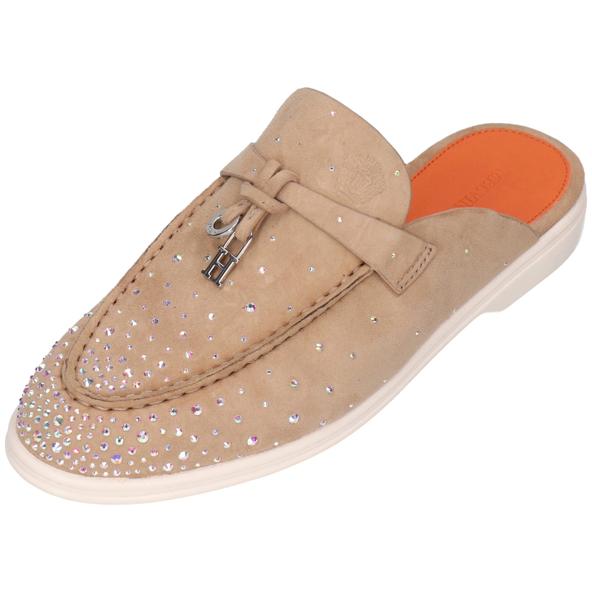 Melvin & Hamilton Adley 15 Leder-Pantoletten für Damen Pantolette Flache Absätze, Echtes Leder, Kristallverzierung