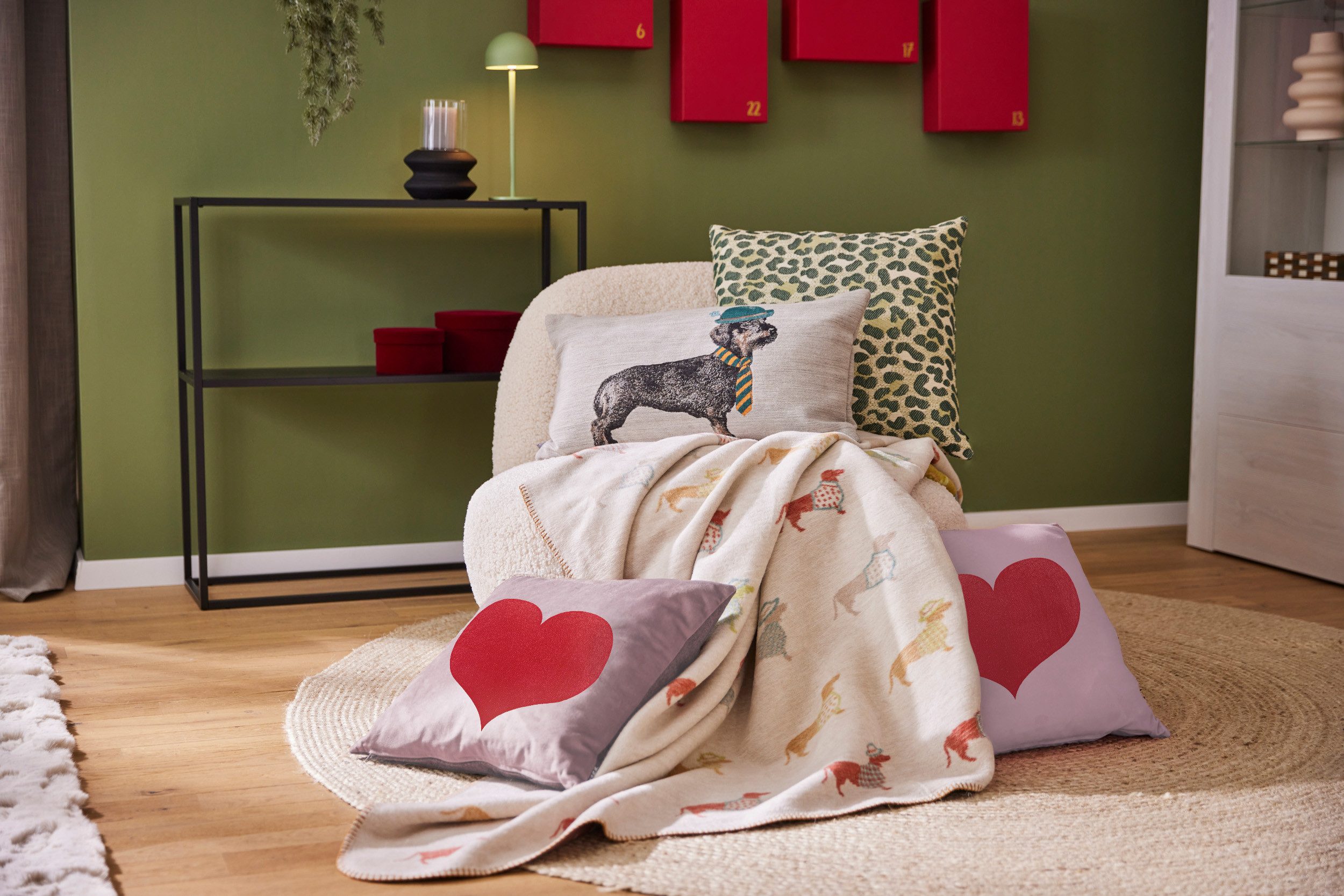 Wohndecke DACKEL, PAD, Made in Europe, Kuscheldecke, Wendefunktion, 150x200 cm