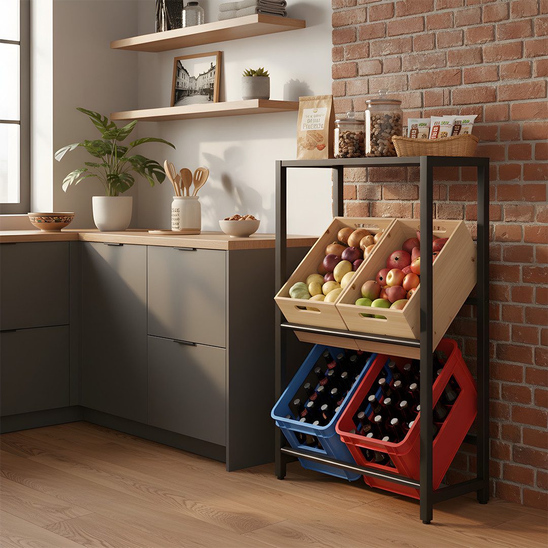 STEELSØN Flaschenregal Macondo mit Ablage, 4 Kisten, Getränkekistenregal au günstig online kaufen