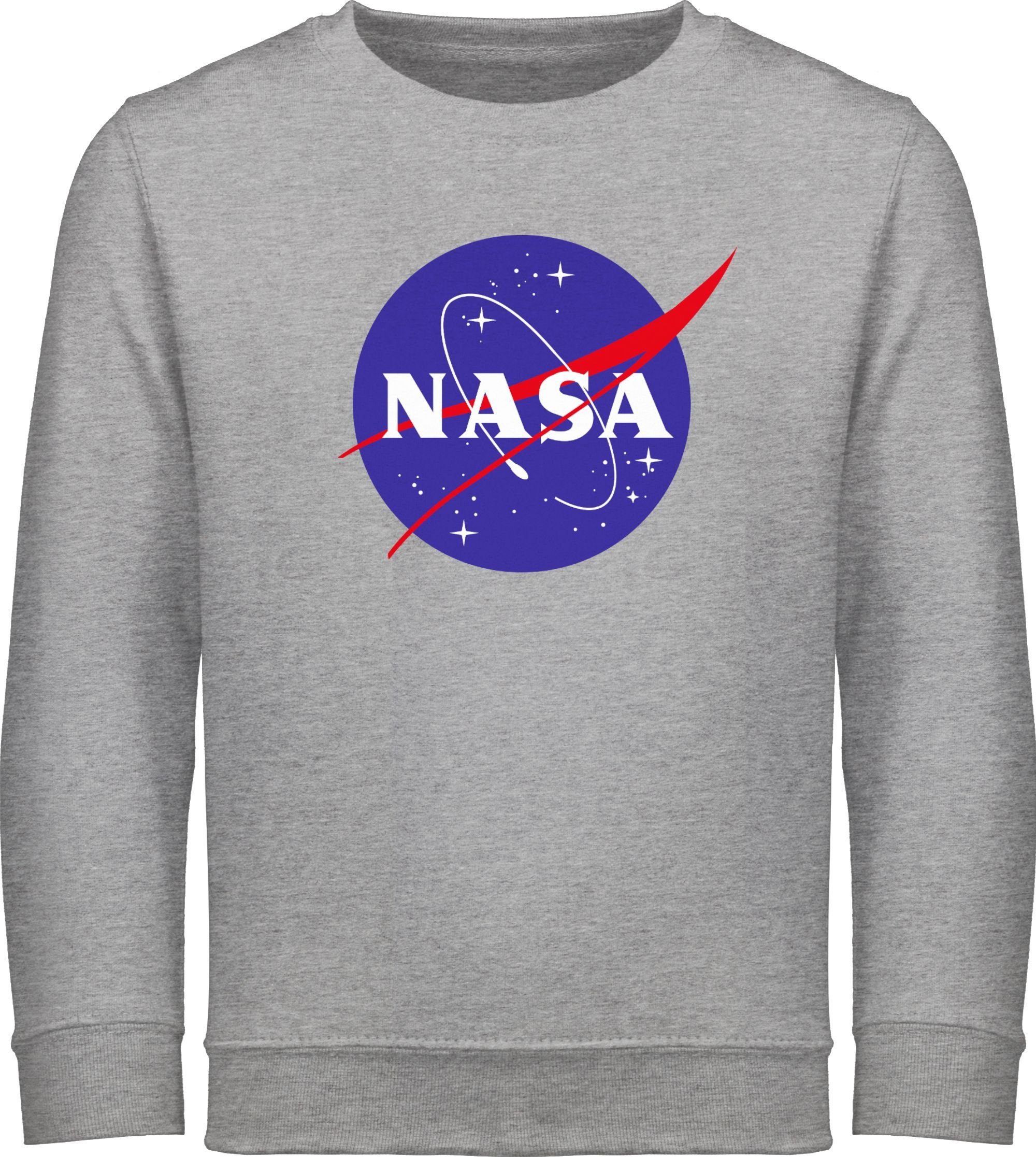 Shirtracer Sweatshirt Nasa Meatball Logo Kinderkleidung und Co 2 Grau meliert