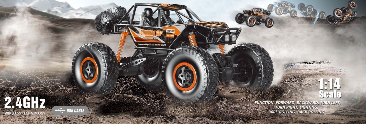 BruKa RC-Auto Robuster Geländewagen X-FIGHTER, Ferngesteuertes Auto mit 4x4 Allradantrieb, 30cm