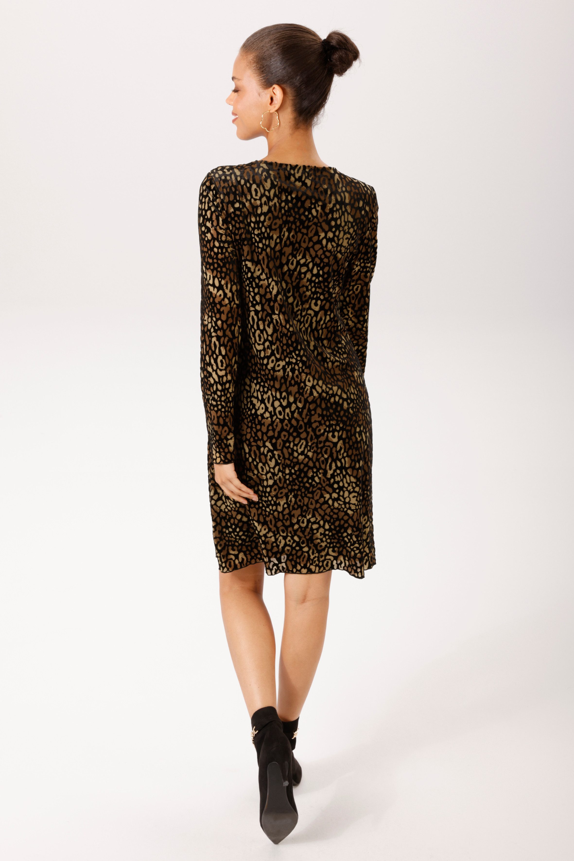 Aniston CASUAL Minikleid mit Leo-Muster in Ausbrenner-Optik - NEUE KOLLEKTION – Bild 2 von 5