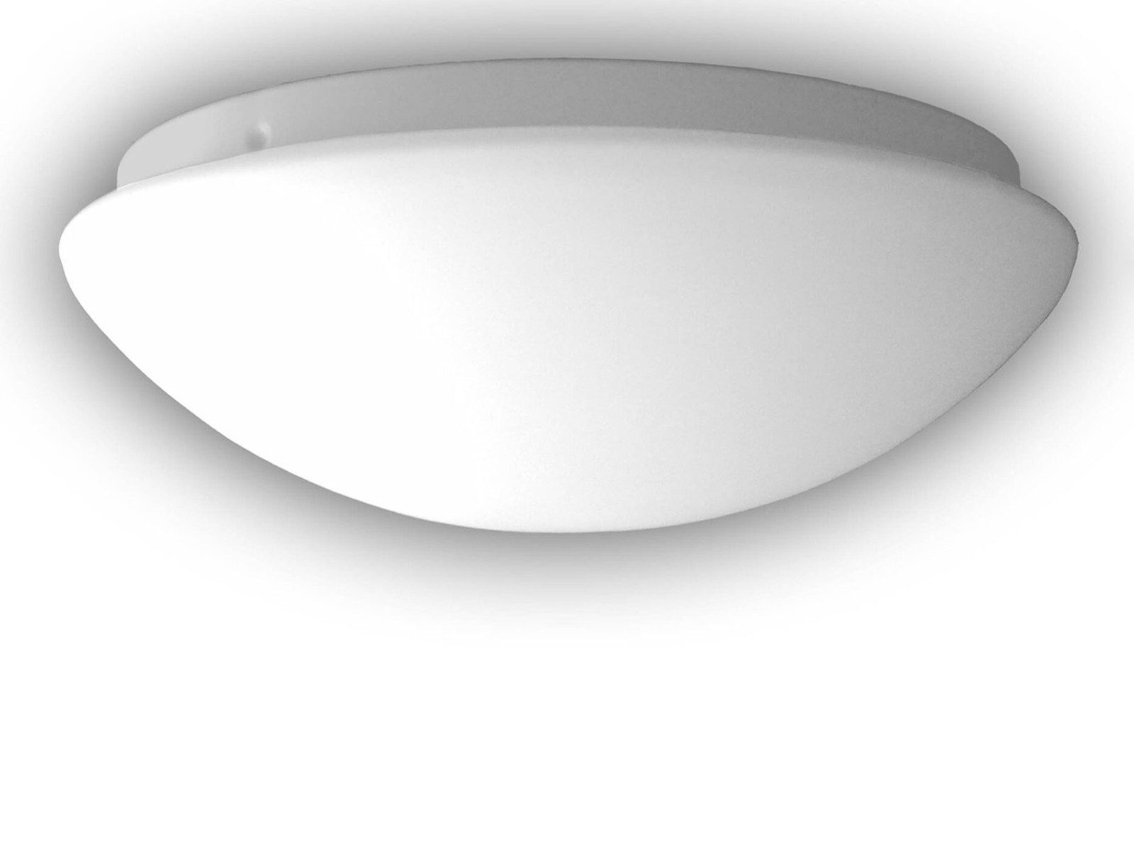 niermann LED Deckenleuchte rund, flach, Schirm Opal-Glas Ø 20cm, dimmbar, LED wechselbar, Warmweiß, Flurlampe Decke, kleine Deckenlampe Ankleidezimmer & E14 LED