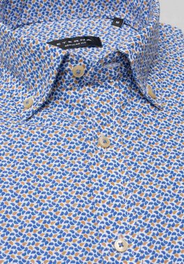 Eterna Klassische Bluse ETERNA REGULAR FIT Kurzarm Hemd punkte blau seersucker 2481-14-WS8B