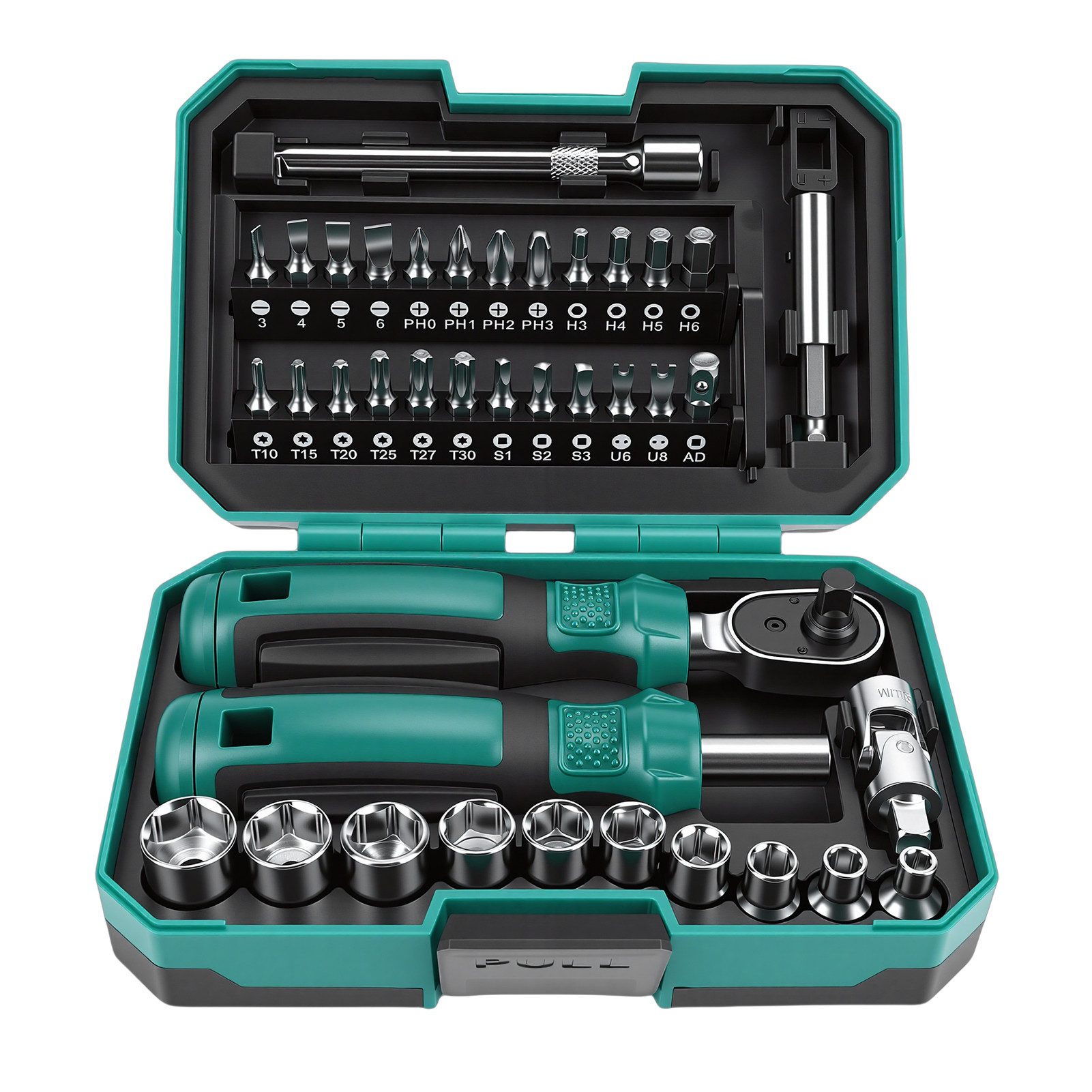 GARRYFIZH Werkzeugset Ratschen Steckschlüsselsatz 1/4 Zoll – 35 Teile – Reparatur Set, Für Haushalt Werkstatt – magnetisch, flexibel und langlebig