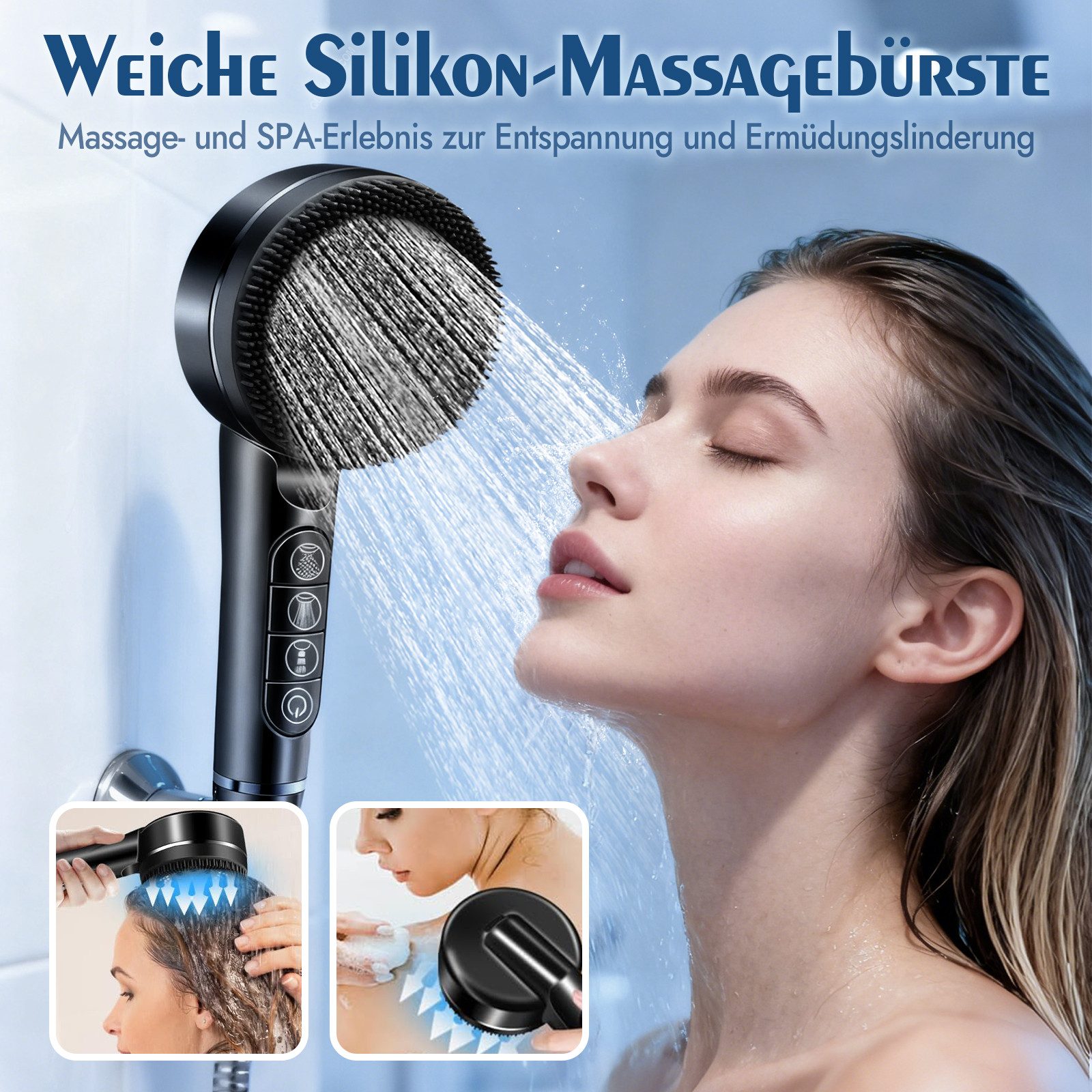 ANYSUN Handbrause Duschkopf mit Schlauch, Filter und Halterung ohne bohren, günstig online kaufen